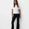 Pantaloni evazați din twill
