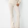 Pantaloni evazați la atingere moale, cu talie rabatabilă Pantaloni evazați la atingere moale, cu talie rabatabilă