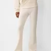 Pantaloni evazați la atingere moale, cu talie rabatabilă Pantaloni evazați la atingere moale, cu talie rabatabilă