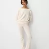 Pantaloni evazați la atingere moale, cu talie rabatabilă Pantaloni evazați la atingere moale, cu talie rabatabilă