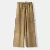 Pantaloni fluidi cu buzunar lateral Pantaloni fluidi cu buzunar lateral