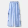 Pantaloni fluidi cu legături laterale Pantaloni fluidi cu legături laterale