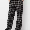 Pantaloni în carouri cu potrivire dreaptă Pantaloni în carouri cu potrivire dreaptă