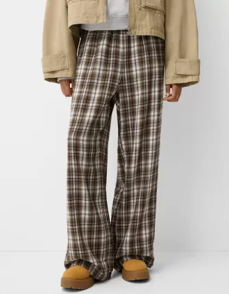 Pantaloni în carouri cu potrivire dreaptă