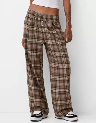 Pantaloni în carouri cu potrivire dreaptă