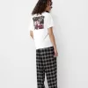 Pantaloni în carouri cu potrivire dreaptă Pantaloni în carouri cu potrivire dreaptă