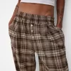 Pantaloni în carouri cu potrivire dreaptă Pantaloni în carouri cu potrivire dreaptă