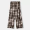 Pantaloni în carouri cu potrivire dreaptă Pantaloni în carouri cu potrivire dreaptă