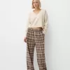 Pantaloni în carouri cu potrivire dreaptă Pantaloni în carouri cu potrivire dreaptă