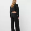 Pantaloni largi cu coaste la atingere moale Pantaloni largi cu coaste la atingere moale