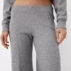 Pantaloni largi cu coaste la atingere moale Pantaloni largi cu coaste la atingere moale