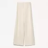 Pantaloni largi cu coaste la atingere moale Pantaloni largi cu coaste la atingere moale