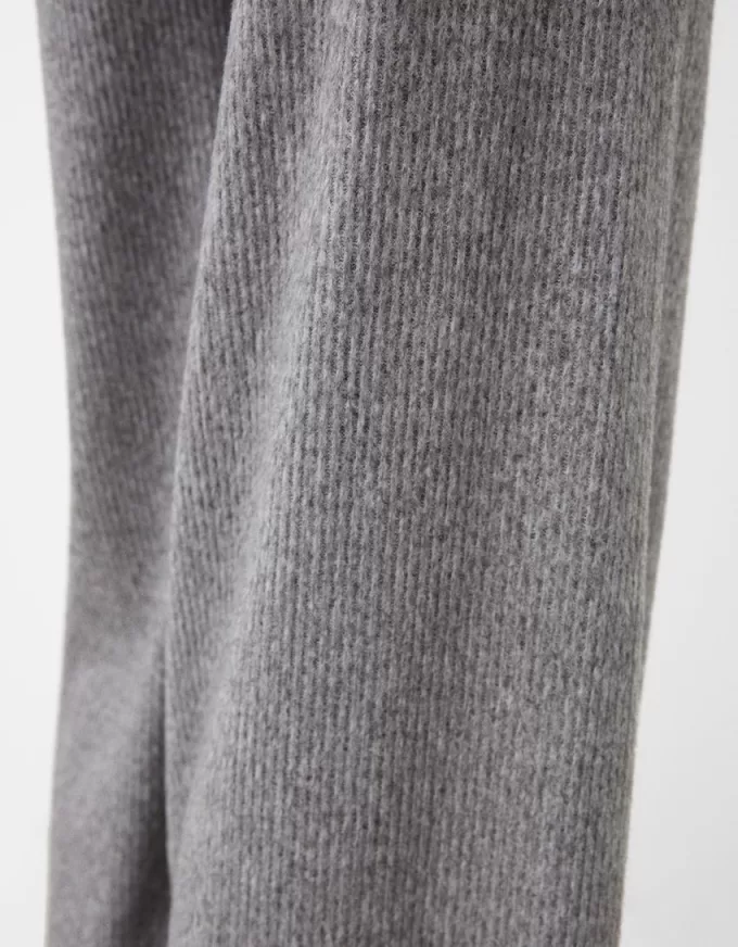 Pantaloni largi cu coaste la atingere moale Pantaloni largi cu coaste la atingere moale