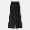 Pantaloni largi cu coaste la atingere moale Pantaloni largi cu coaste la atingere moale