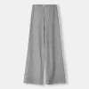 Pantaloni largi cu coaste la atingere moale Pantaloni largi cu coaste la atingere moale