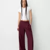 Pantaloni largi cu talie joasă Pantaloni largi cu talie joasă