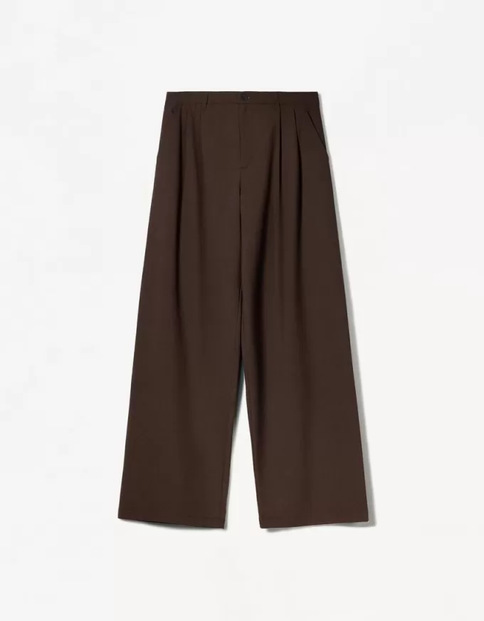 Pantaloni largi cu talie joasă Pantaloni largi cu talie joasă