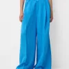 Pantaloni largi din poplin
