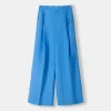 Pantaloni largi din poplin