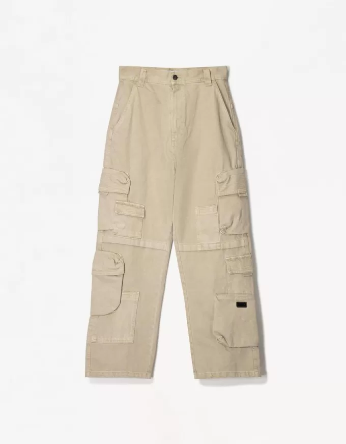 Pantaloni largi multi-cargo