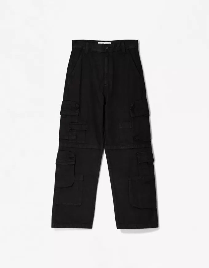 Pantaloni largi multi-cargo