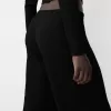 Pantaloni lați cu relief în relief Pantaloni lați cu relief în relief