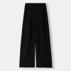 Pantaloni lați cu relief în relief Pantaloni lați cu relief în relief