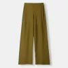 Pantaloni lați cu relief în relief Pantaloni lați cu relief în relief