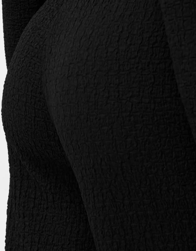 Pantaloni lați cu relief în relief Pantaloni lați cu relief în relief