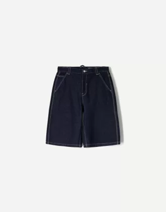Pantaloni pantaloni Bermuda skater din denim