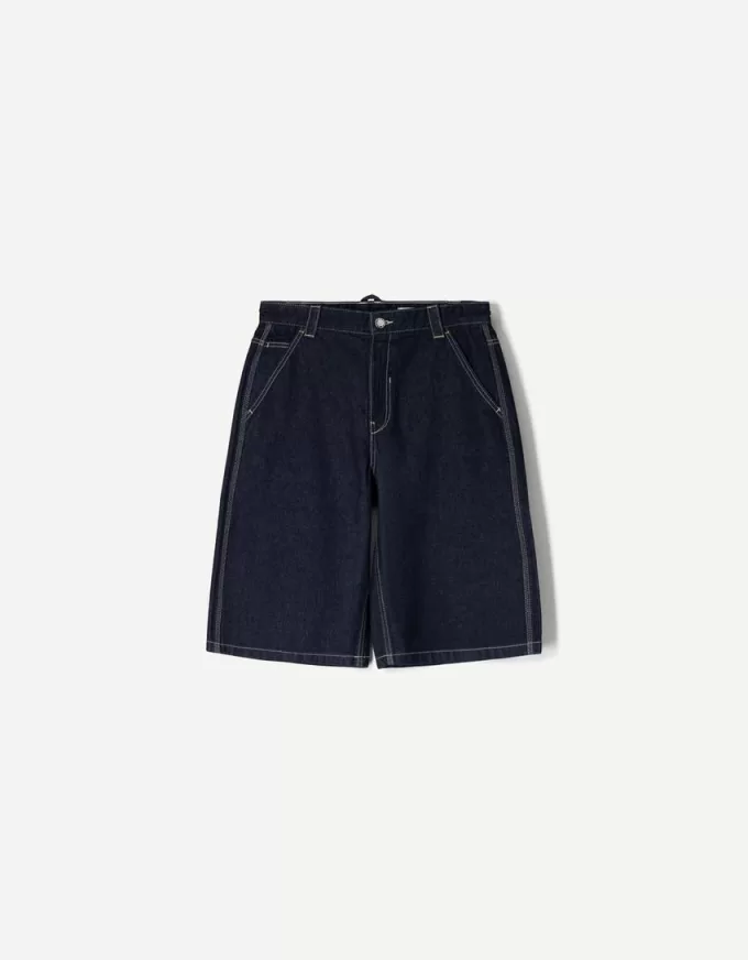 Pantaloni pantaloni Bermuda skater din denim Pantaloni pantaloni Bermuda skater din denim