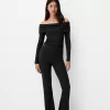Pantaloni pantaloni evazați cu coaste Pantaloni pantaloni evazați cu coaste