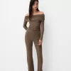 Pantaloni pantaloni evazați cu coaste Pantaloni pantaloni evazați cu coaste