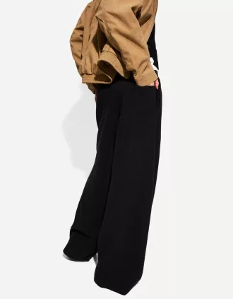 Pantaloni rustici din pânză dublă cu picioare largi
