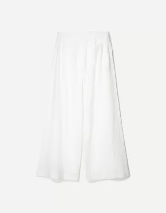 Pantaloni rustici din pânză dublă cu picioare largi