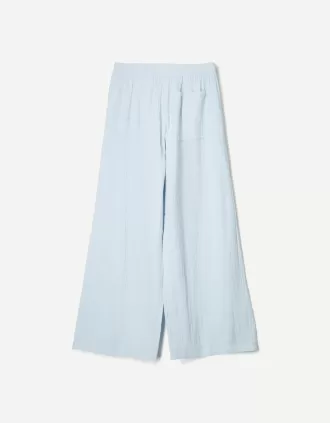 Pantaloni rustici din pânză dublă cu picioare largi