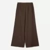 Pantaloni rustici din pânză dublă cu picioare largi Pantaloni rustici din pânză dublă cu picioare largi