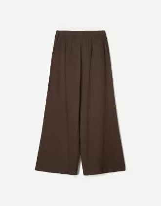 Pantaloni rustici din pânză dublă cu picioare largi