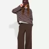 Pantaloni rustici din pânză dublă cu picioare largi Pantaloni rustici din pânză dublă cu picioare largi