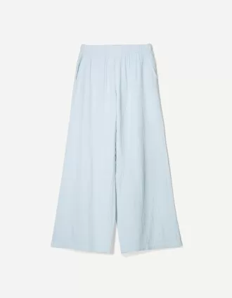 Pantaloni rustici din pânză dublă cu picioare largi