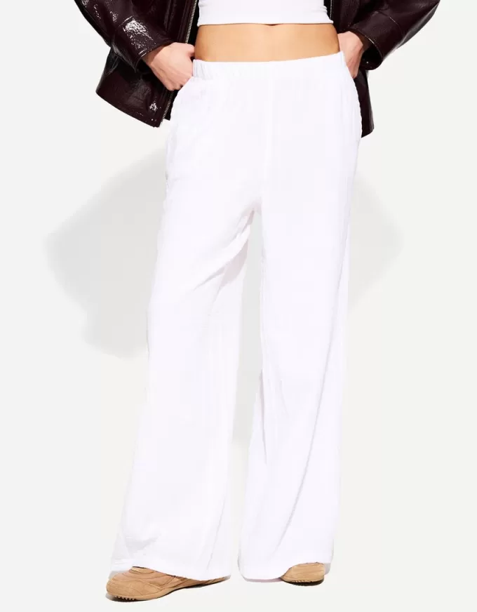 Pantaloni rustici din pânză dublă cu picioare largi Pantaloni rustici din pânză dublă cu picioare largi