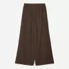Pantaloni rustici din pânză dublă cu picioare largi Pantaloni rustici din pânză dublă cu picioare largi