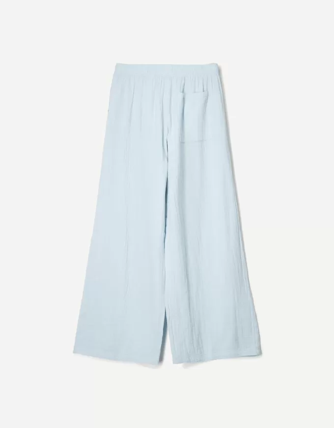 Pantaloni rustici din pânză dublă cu picioare largi Pantaloni rustici din pânză dublă cu picioare largi