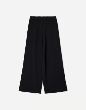 Pantaloni rustici din pânză dublă cu picioare largi