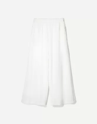 Pantaloni rustici din pânză dublă cu picioare largi