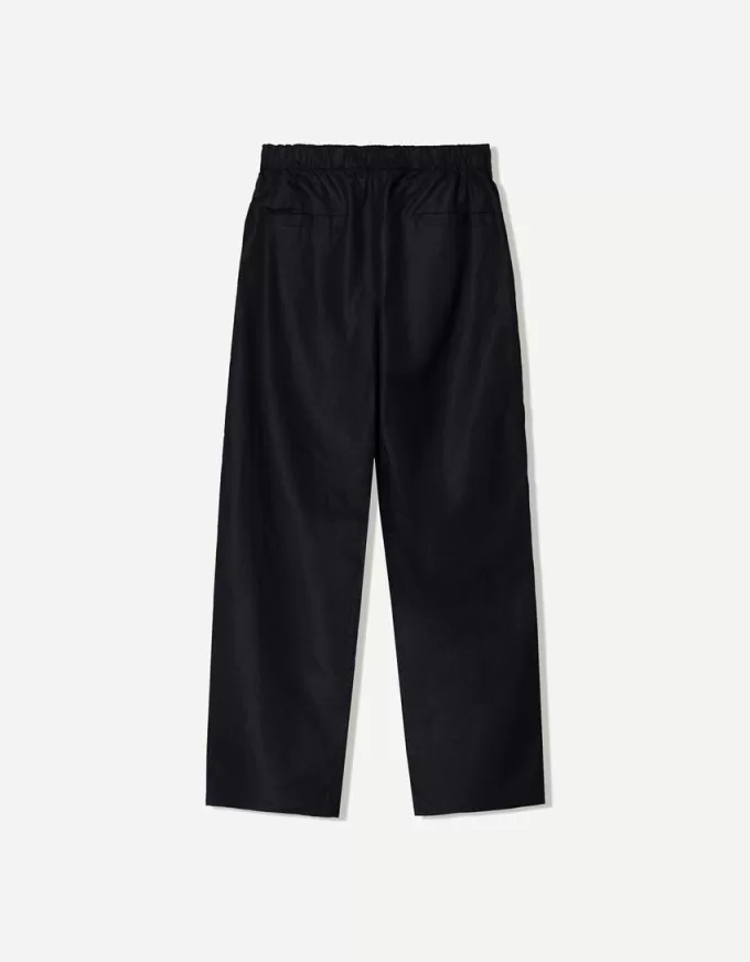 Pantaloni rustici largi din amestec de in Pantaloni rustici largi din amestec de in
