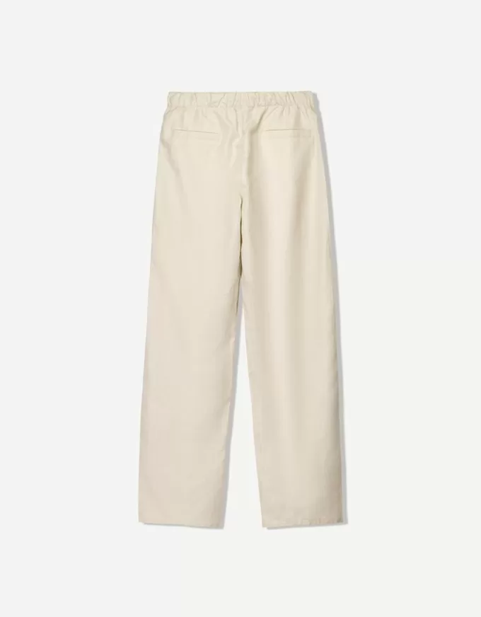 Pantaloni rustici largi din amestec de in Pantaloni rustici largi din amestec de in