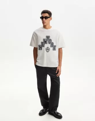 Pantaloni rustici largi din amestec de in