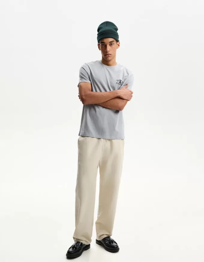 Pantaloni rustici largi din amestec de in Pantaloni rustici largi din amestec de in