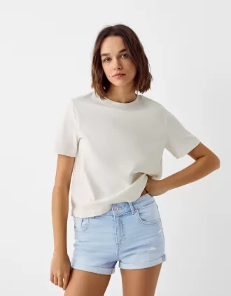 Pantaloni scurți din denim rulați